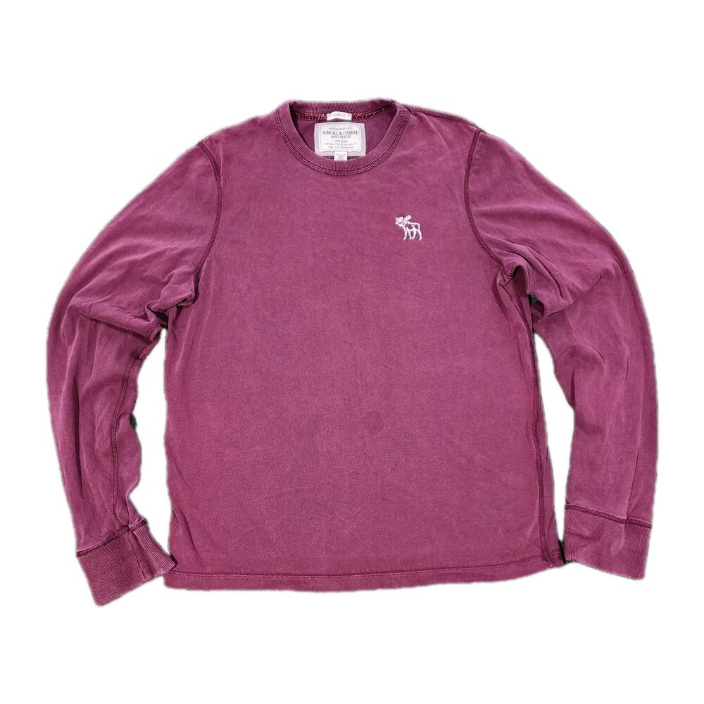 Vintage Abercrombie & Fitch Shirt Mens L 90s Y2K Muscle Fit Burgundy